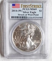 COIN - 2014 MS69 WEST POINT SILVER EAGLE