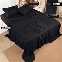 Utopia Bedding King Bed Sheets Set- Black