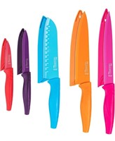 MICHELANGELO Kitchen Knife Set 10 Piece, Rainbow