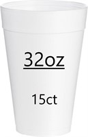REYMA 32oz Styrofoam Drinking Cups 15ct NEW