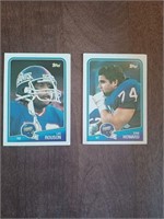 Vintage lot of two NY Giants football cards, 1987