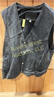Large branded, leather vest made in the USA