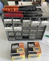 TWO RIVET TOOLS & TWO BOXES OF BLIND RIVETS AND AN