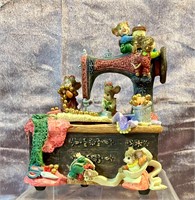 Classic Treasures Music Box Mice on Sewing Machine