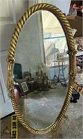 Large Oval Mirror Wit Gold Rope Frame