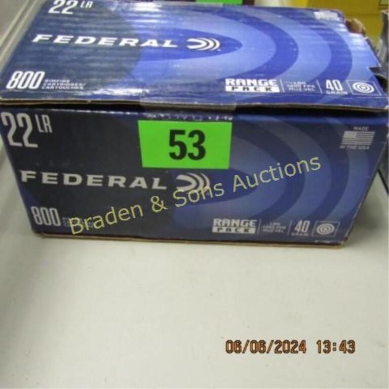 GROUP OF 800 ROUNDS FEDERAL CALIBER 22LR AMMO