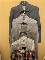 Frank & Oak Striped/Checked Dress Shirts Sz S