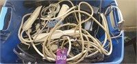 Misc. Tub Of Chargers ,extension cords.   (B9)