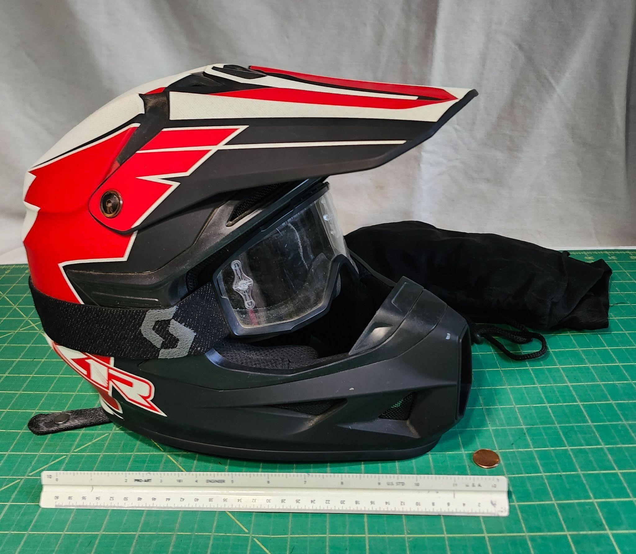 XL like new Z1R DOT motorcycle helmet w/ goggles