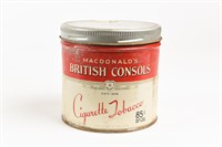 MACDONALD'S BRITISH CONSOLS 85 CENT TOBACCO CAN