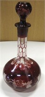 Cut to Clear Red Grape Vine Wine Decanter