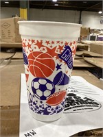 Plastic Cups w/ Printed Sports Theme