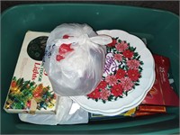 Tote, Christmas Serving Plates and Decor