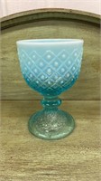 Fenton Blue Hobnail Footed Compote Candy Dish,