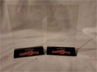 2 MICHELOB AMBER BOCK TABLE TENTS