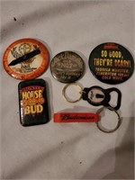 Bottle opener Keychain and pins