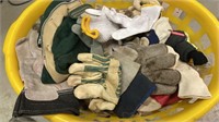 Laundry Basket Full of Work Gloves