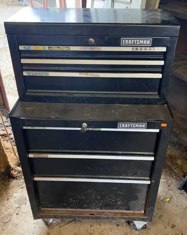 2-Piece Craftsman 6 drawer tool chest on casters