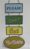 "Please Don't Eat The Daisies" 4-Panel Metal Sign