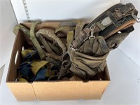 Box lot- harness’/climbing equipment