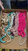 Beaded necklace, flat