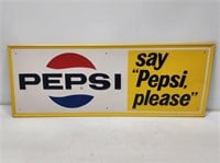 SST 1968 Pepsi Embossed Sign