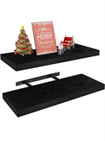 Vervida® Black Floating Shelves Set of 2 x 24"