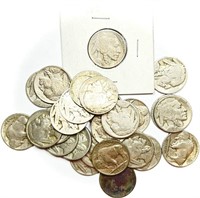 Lot of (26) Mixed Date Buffalo Nickels
