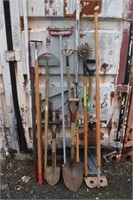Collection of 10 assorted garden tools, etc.; as i