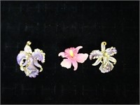 Enamel Lily in Bloom Brooches