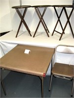 Folding Trays, Card Table, Chair