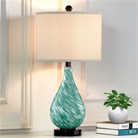 WF1842  Cinkeda Touch Table Lamp, Green Glass Beds