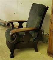 Claw foot Morris chair.
