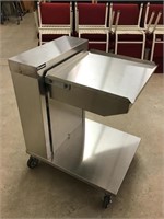 Industrial Metal Cart with Drop Down Tray on