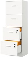 DWVO 4-Drawer File Cabinet with Lock, White