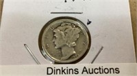 1942D mercury dime silver coin