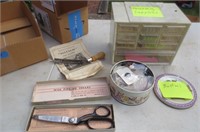 Sewing supplies, Wiss pinking shears, Rug hooker