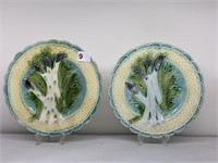1890 FRENCH MAJOLICA ASPARAGUS PLATE 4 PURPLE