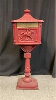 Vintage Cast Iron Pedestal Style Mailbox