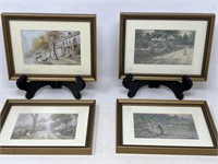 -4 small framed, Paul Sawyier prints- Wilson’s