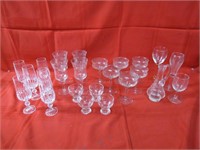 Stemmed & other clear glass barware.