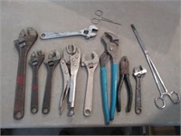 Crescent wrenches, pliers, vise grip