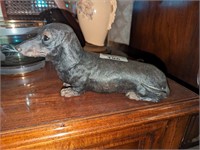 Dachshund Signed Sandcast statue