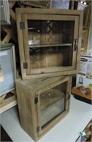 Pair Hanging Display Cabinets