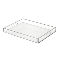 NIUBEE Acrylic Serving Tray 14x18 Inches -Spill Pr