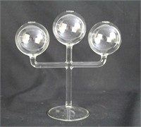 VERY FINE THREE ARM GLASS CANDLE HOLDER