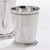 Godinger Beaded Silver Mint Julep Cup x8