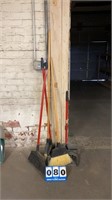 Lot of 4 Brooms and a Dust Pan