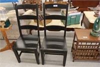 Pair of Black Ladderback Chairs