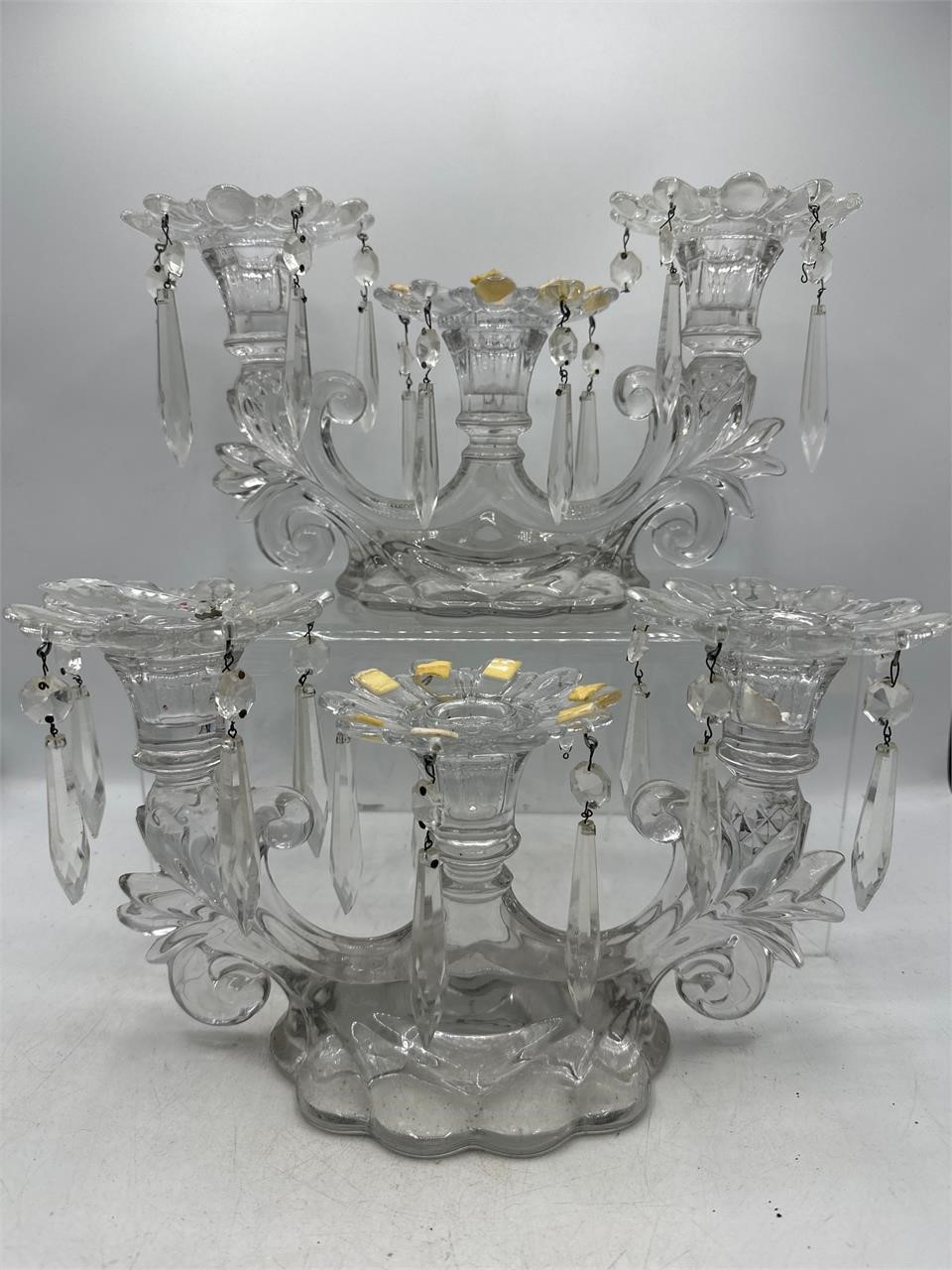 Vintage glass candle holders